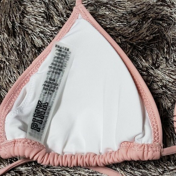 Victoria's Secret PINK Hibiscus Flower Embossed Bikini Top S RARE - Picture 4 of 5